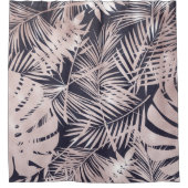 バラ金ゴールドピンクダークトロピカルパーム葉ツリー シャワーカーテン (正面)