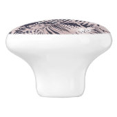 バラ金ゴールドピンクダークトロピカルパーム葉ツリー セラミックノブ (側面)