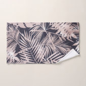 バラ金ゴールドピンクダークトロピカルパーム葉ツリー バスタオルセット (ハンドタオル)