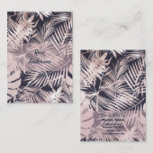 バラ金ゴールドピンクダークトロピカルパーム葉ツリー 名刺 (正面/裏面)