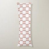 バラ金ゴールドピンクチェッカーボードパターン ボディピロー (正面縦)