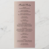 バラ金ゴールドピンクトレンディーモダン結婚式 プログラム (裏面)