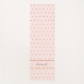 バラ金ゴールドピンクドット点々のあるパターモノグラム ヨガマット (正面)