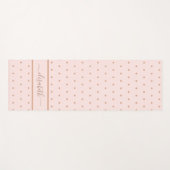 バラ金ゴールドピンクドット点々のあるパターモノグラム ヨガマット (正面(横))