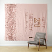 バラ金ゴールドピンクハッピーバースデータペストリー タペストリー (インサイチュ(横))