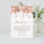 バラ金ゴールドピンクバルーン21歳の誕生日パーティー サンキューカード (スタンド正面)