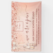 バラ金ゴールドピンクバレエダンススクールを再開 横断幕 (縦)