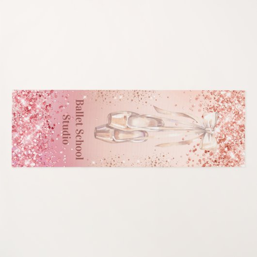 バラ金ゴールドピンクバレエダンススクールスタジオ ヨガマット (正面(横))