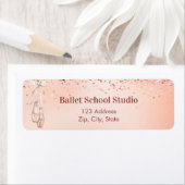 バラ金ゴールドピンクバレエダンススクール差出人住所 ラベル (インサイチュ)
