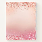 バラ金ゴールドピンクバレエダンスモノグラム ノートブック (裏面)