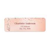 バラ金ゴールドピンクバレエバレリーナ差出人住所 ラベル (正面)