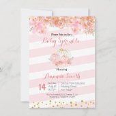 バラ金ゴールドピンクパンプキンベビー散水招待状 招待状 (正面)