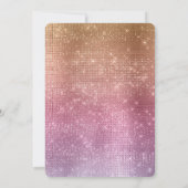 バラ金ゴールドピンクパープルスパークル誕生日 招待状 (裏面)