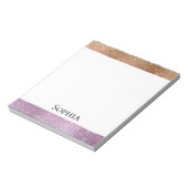 バラ金ゴールドピンクパープルスパークル ノートパッド (回転)