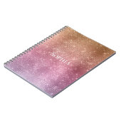 バラ金ゴールドピンクパープルスパークル ノートブック (左側)