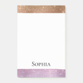 バラ金ゴールドピンクパープルスパークル ポストイット (正面)