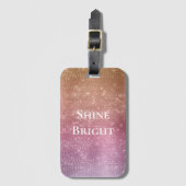バラ金ゴールドピンクパープルスパークル ラゲッジタグ (正面縦)