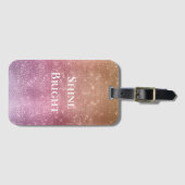 バラ金ゴールドピンクパープルスパークル ラゲッジタグ (正面横)