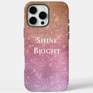 バラ金ゴールドピンクパープルスパークル iPhone 16 PRO MAXケース