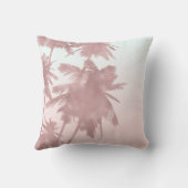 バラ金ゴールドピンクパームズビーチグラデーションパームツリーズシック クッション (裏面)
