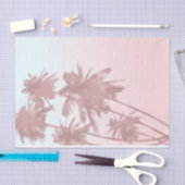 バラ金ゴールドピンクパームズビーチグラデーションパームツリーズ 薄葉紙 (クラフト)