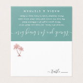 バラ金ゴールドピンクパームツリー座席表寄贈詩 名刺 (外部フラット)