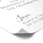 バラ金ゴールドピンクパ葉ームサンキューサイン ポスター (角)