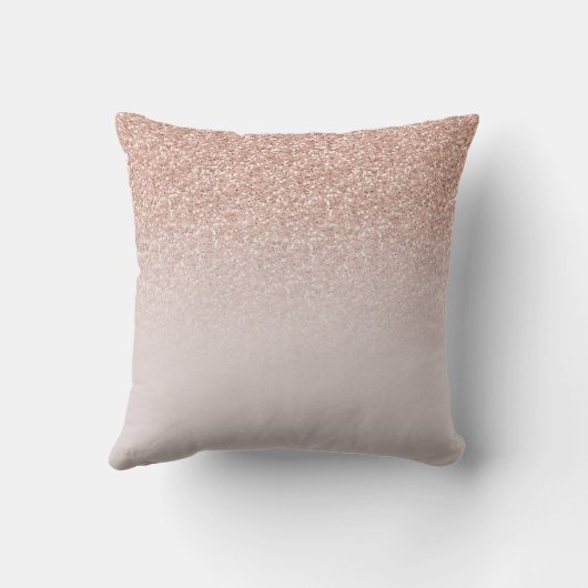 バラ金ゴールドピンクフェイクグリッターリースカスタムモノグラム クッション (裏面)