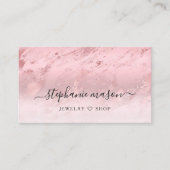 バラ金ゴールドピンクフォイルエレガントモダンQRコード コーリングカード (正面)