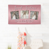 バラ金ゴールドピンクフォイルフォトコラージュ16誕生日 横断幕 (インサイチュ)