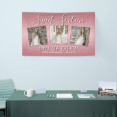 バラ金ゴールドピンクフォイルフォトコラージュ16誕生日 横断幕 (トレードショー)