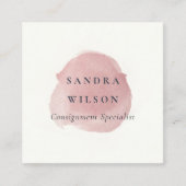 バラ金ゴールドピンクフォイルブラックブラシストロークモダン スクエア名刺 (正面)