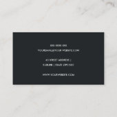 バラ金ゴールドピンクフォイルブラックブラシストローク書道 名刺 (裏面)