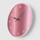 バラ金ゴールドピンクフォイルメタリックルックガーリーデコ ラージ壁時計 (傾斜)