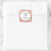 バラ金ゴールドピンクフローラリースサンキューベイビーシャワー スクエアシール (バッグ)
