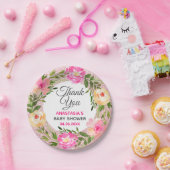 バラ金ゴールドピンクフローラリースサンキューベイビーシャワー ペーパープレート (パーティー)
