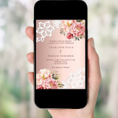 バラ金ゴールドピンクフローラレ結婚ース 招待状
