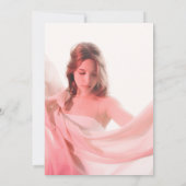 バラ金ゴールドピンクフローラ幾何学写真キンセアニラ 招待状 (裏面)