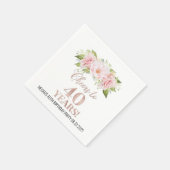 バラ金ゴールドピンクフローラ応援40年誕生日 スタンダードカクテルナプキン (角)
