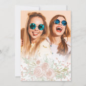 バラ金ゴールドピンクフローラ水の色Sweet 16写真 招待状 (裏面)