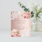 バラ金ゴールドピンクフローラ結婚式の招待状 (スタンド正面)