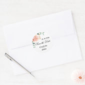 バラ金ゴールドピンクフローラ結婚式の日付を保存 ラウンドシール (封筒)