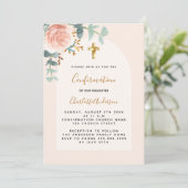 バラ金ゴールドピンクフローラ緑のクロス確認 招待状 (スタンド正面)