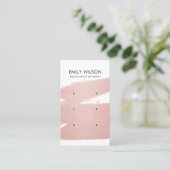 バラ金ゴールドピンクブラシストローク3スタッドイヤリングディスプレイ 名刺 (スタンド正面)