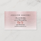 バラ金ゴールドピンクブラシ仕上げ金属モノグラエレガントム 名刺 (裏面)
