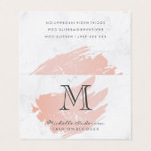 バラ金ゴールドピンクブラシ |大理石 |モノグラクラシックム 名刺 (外部フラット)