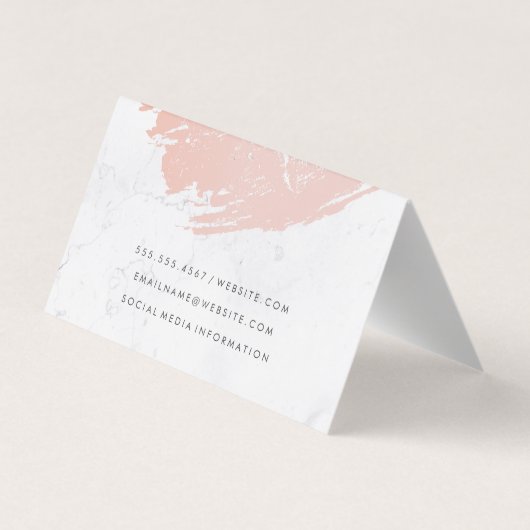 バラ金ゴールドピンクブラシ |大理石 |モノグラクラシックム 名刺 (裏面)