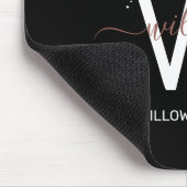 バラ金ゴールドピンクブラックガーリーグリッターダストモノグラム マウスパッド (コーナー)