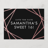バラ金ゴールドピンクブラックスウィート16日付を保存 案内ポストカード (正面)
