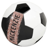 バラ金ゴールドピンクブラックスパークリーストライプモノグラム名 サッカーボール (3/4)